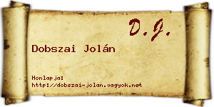 Dobszai Jolán névjegykártya