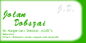 jolan dobszai business card